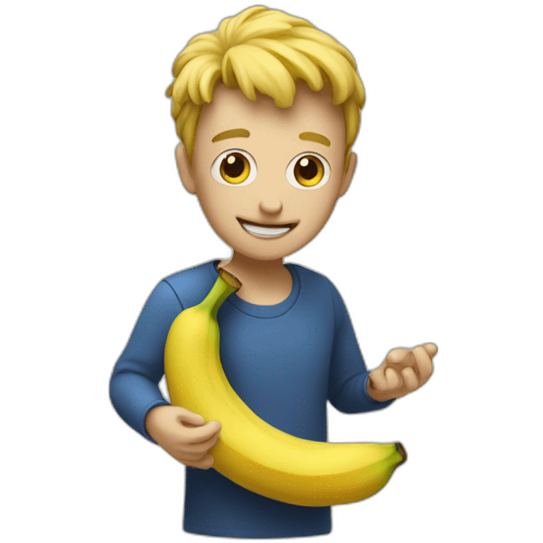 super weird person holding banan emoji