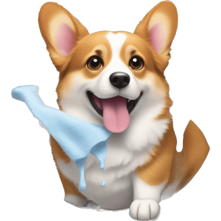 corgi in a washing machine emoji