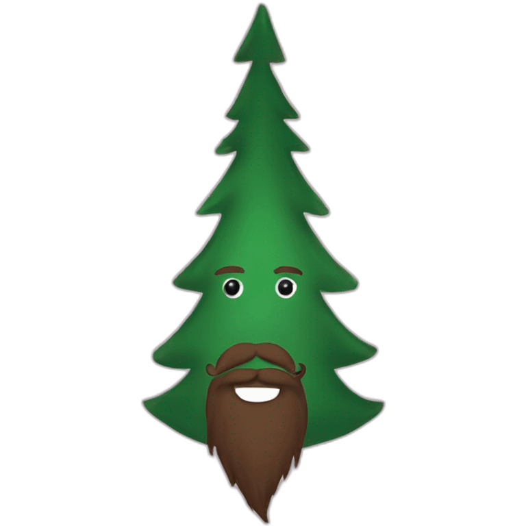 The beard is made from a Christmas tree emoji