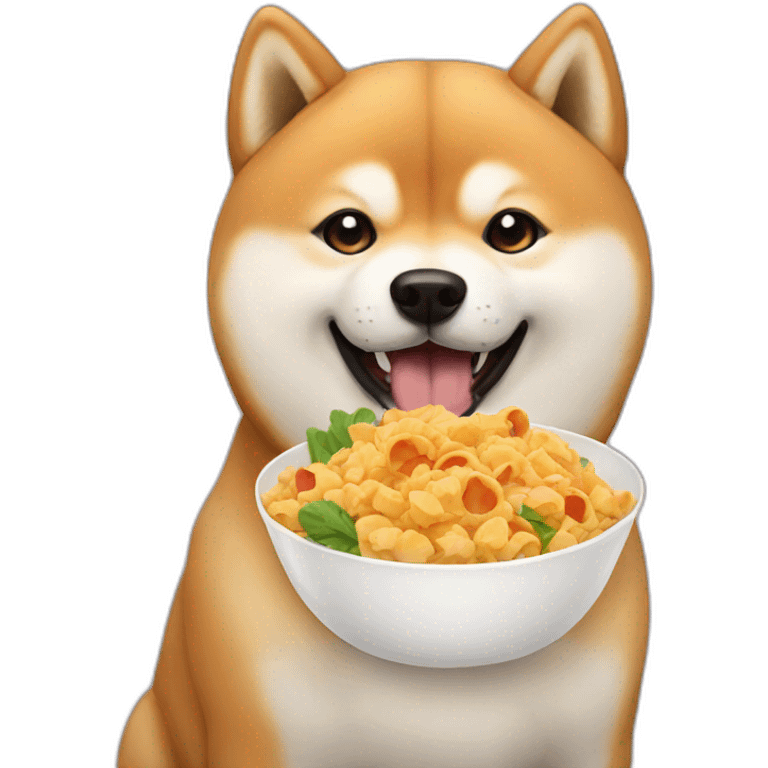 Shiba inu eating food emoji