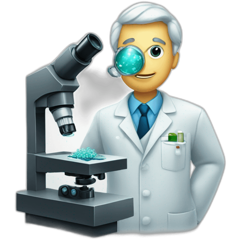 Cientifico con microscopio emoji