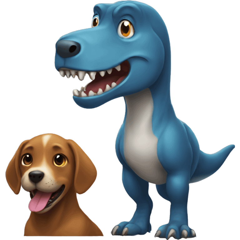 Trex and dog emoji