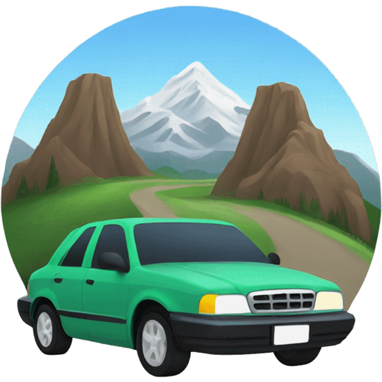 driving car mountain emoji