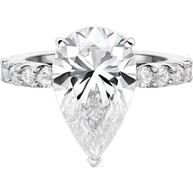 Engagement ring pear shaped white gold emoji