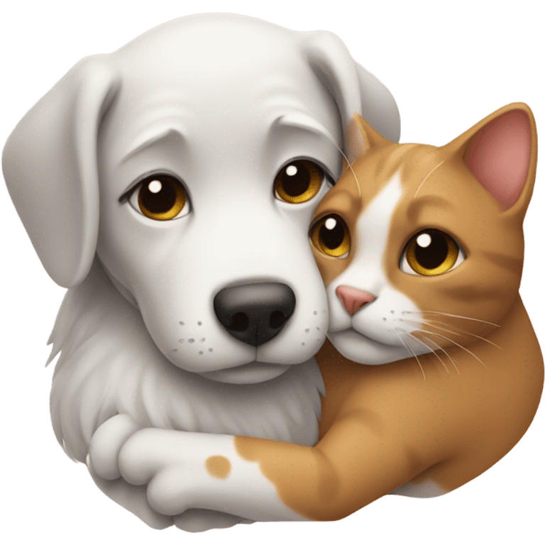 Cat and dog hugging  emoji