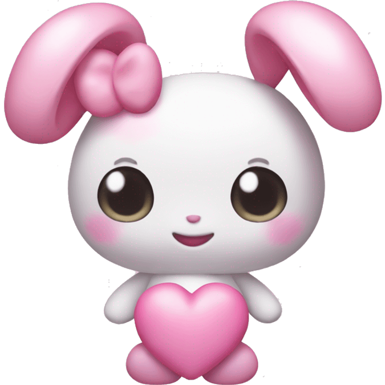 my melody with a pink heart emoji