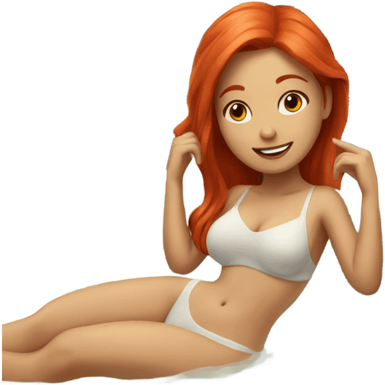 Red hair girl in spa relaxing  emoji