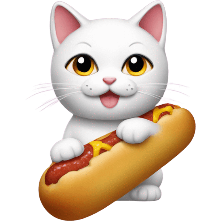 lucky cat holding a corndog emoji