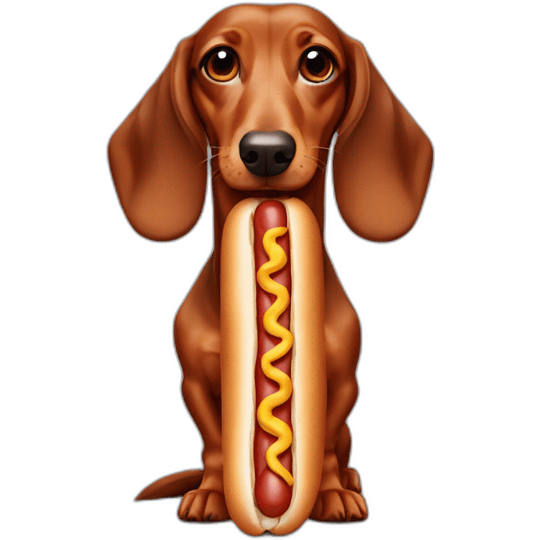 Dachshund dog that is a hot dog emoji