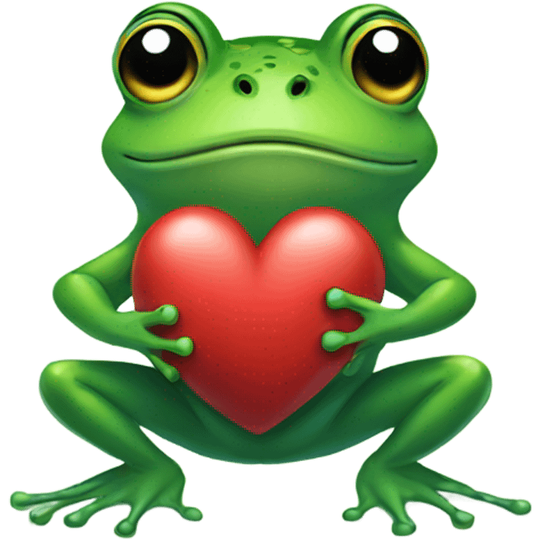 Frog holding heart emoji