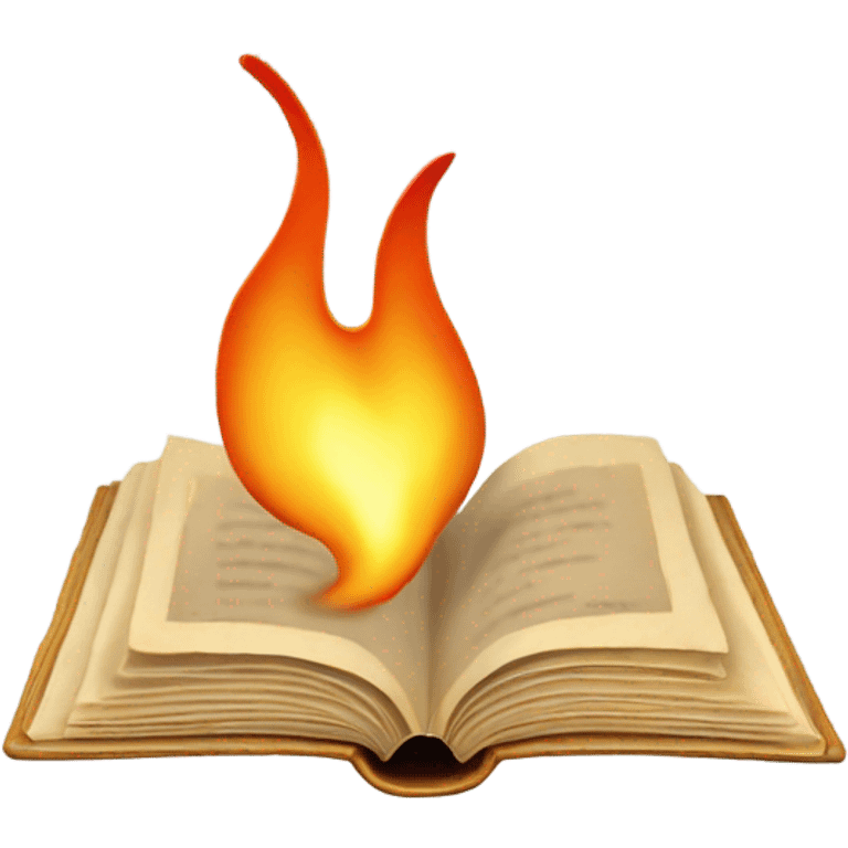 Open book with a flame on top emoji