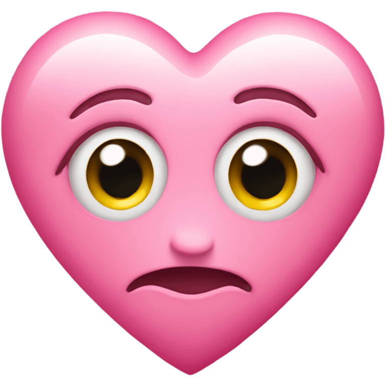 Pink heart with cute eyes emoji