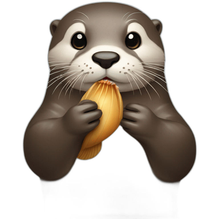 Otter holding a shell  emoji