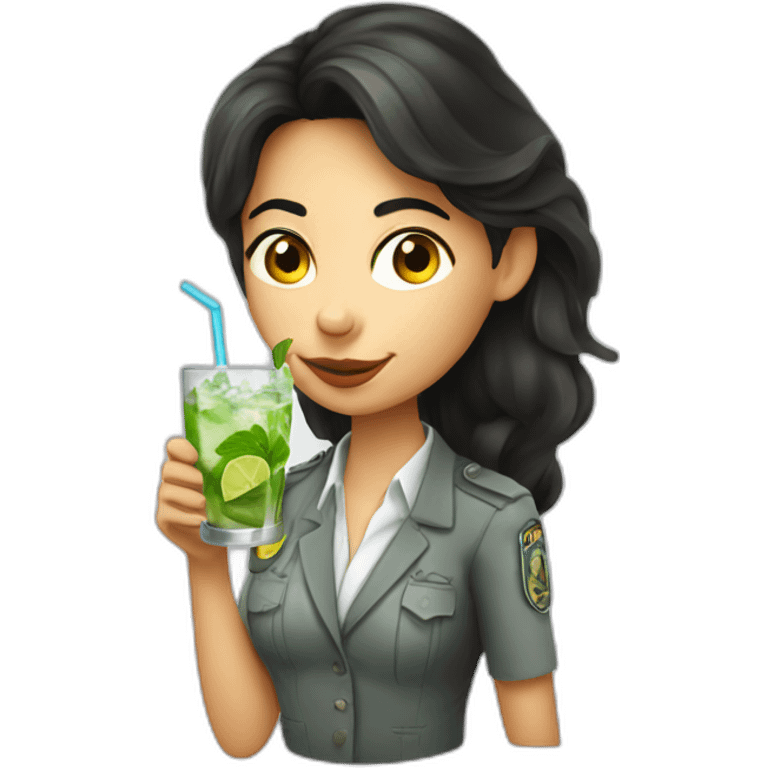 argentine girl detective drinking mojito emoji