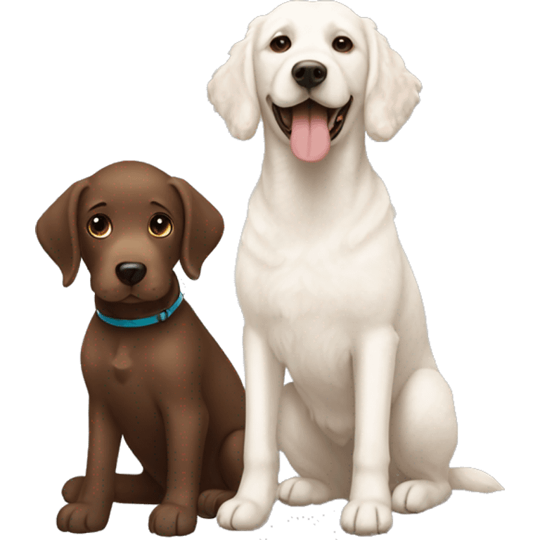 Brown Labrador and white poodle emoji