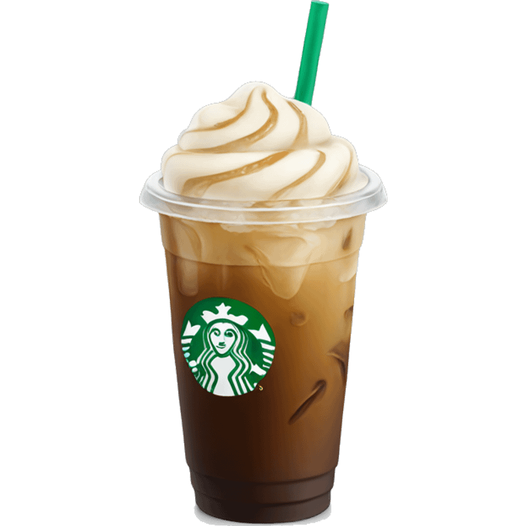 Starbuck ice coffee with ice cubes emoji