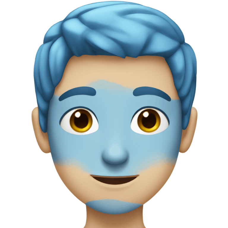 Young Caucasian boy with blue eyes and blue hair emoji