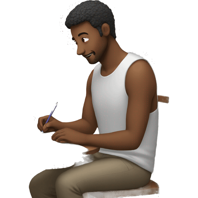 guy writing script  emoji