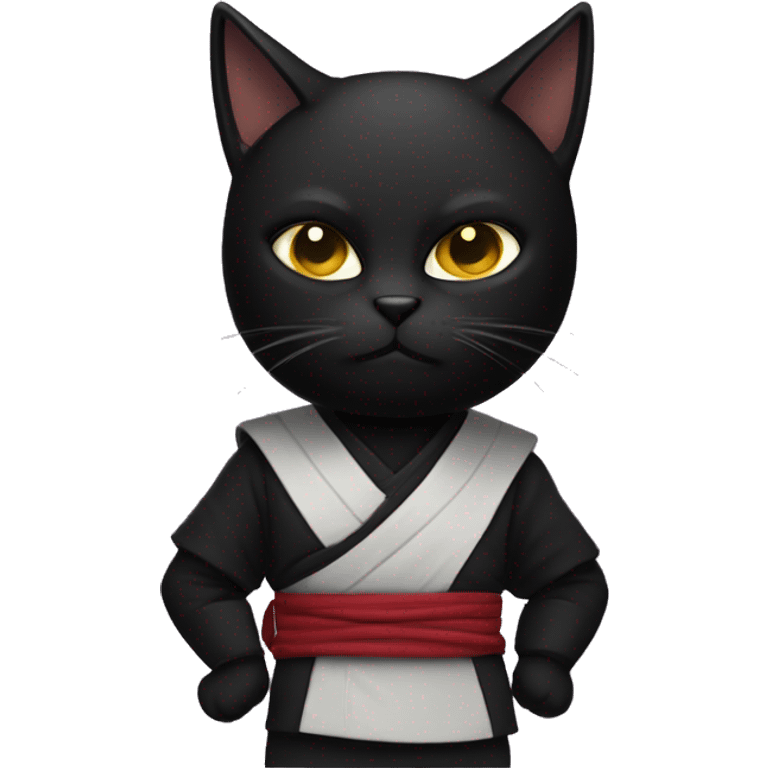 A Black Cat in a ninja outfit emoji