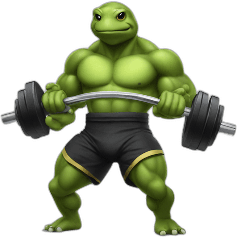 Bodybuilder Turtle pumping Iron emoji