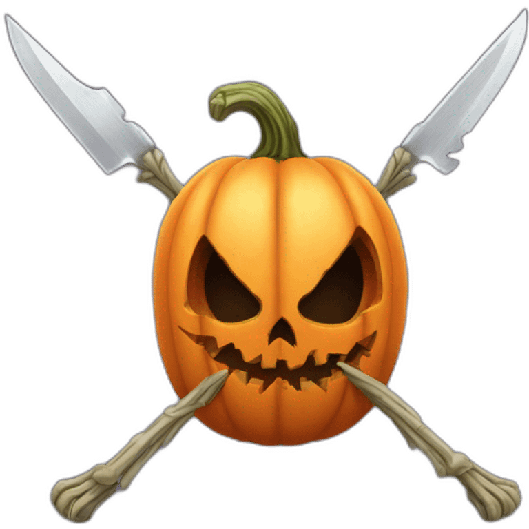 pumpkin skeleton knife spider emoji