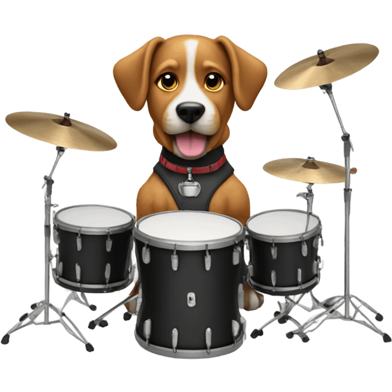 Dog playing drums emoji