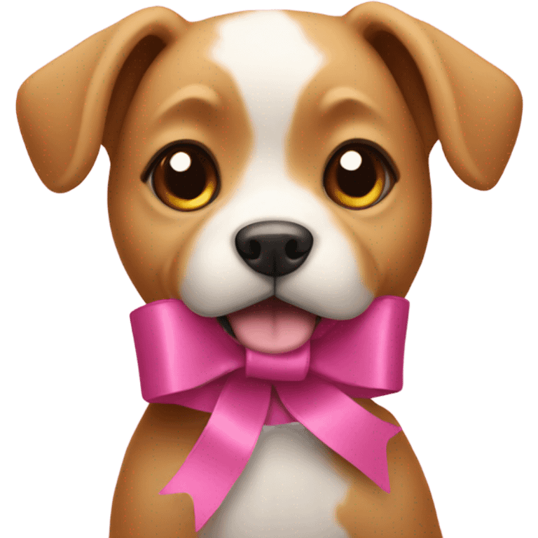 Dog with pink ribbon emoji