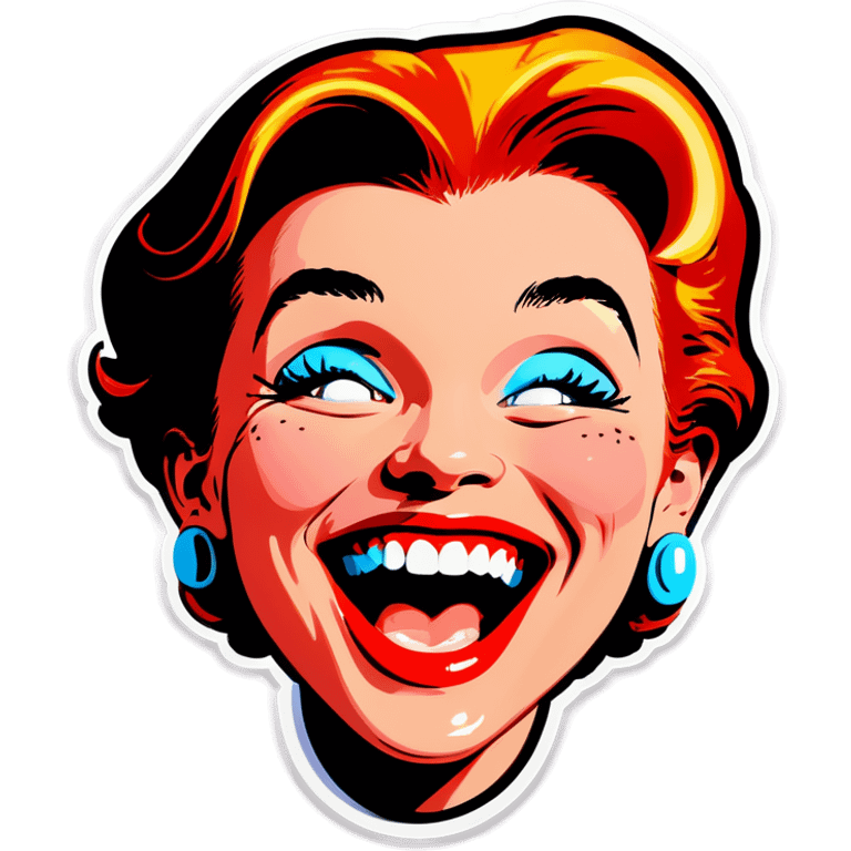 Pop art Giggling emoji