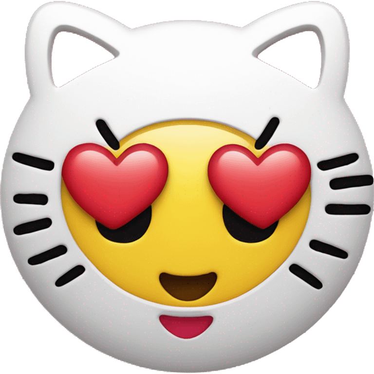 hello kitty heart eye yellow emoji iphone emoji