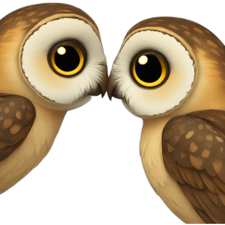 Kissing owls emoji