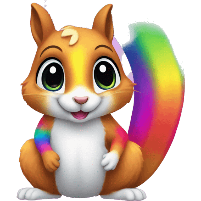 lisa frank rainbow squirrel emoji