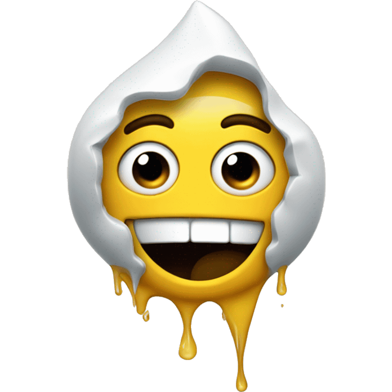 Suprised face with glue dripping everywhere emoji