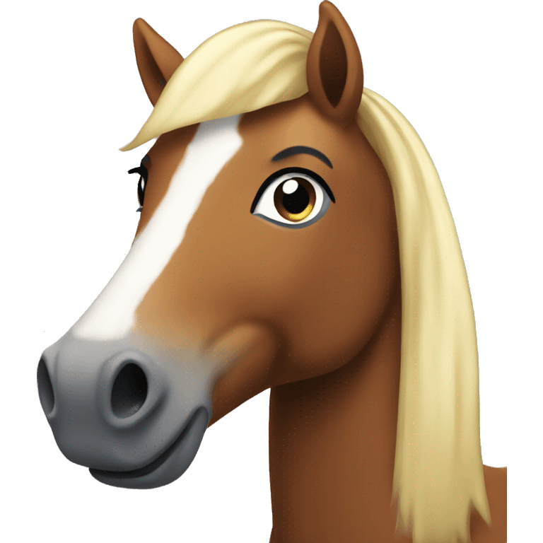 A pony that has a handlebar mustache  emoji