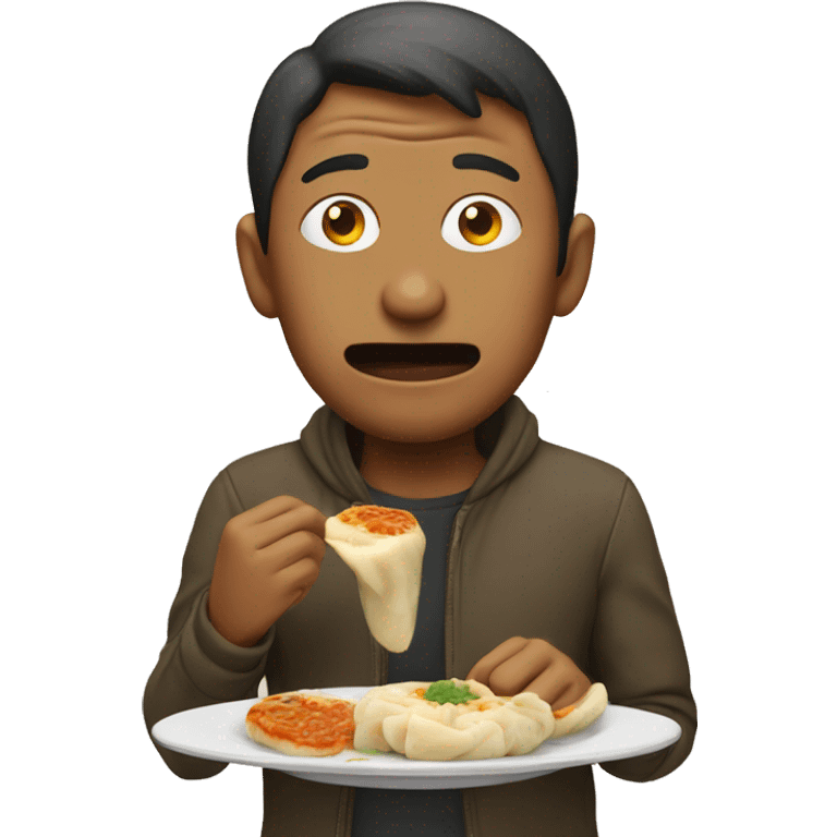 Man eating momo emoji