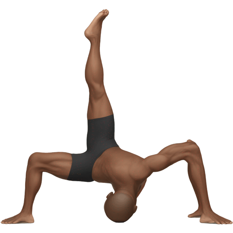 Back bend yoga white male  emoji