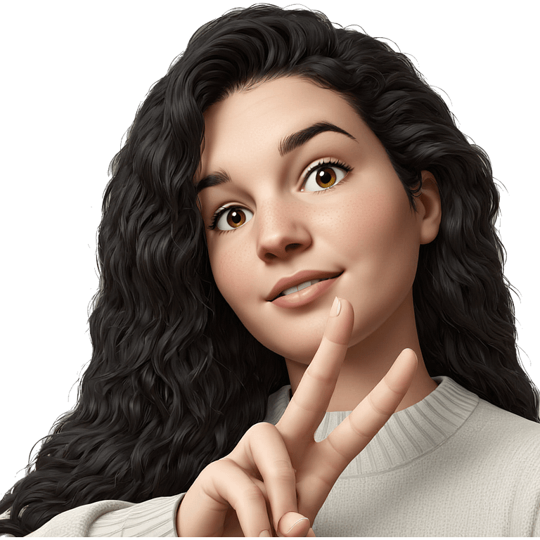 black haired girl in sweater emoji