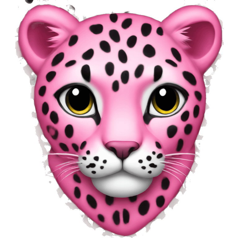 Pink hearth with pink leopard print emoji