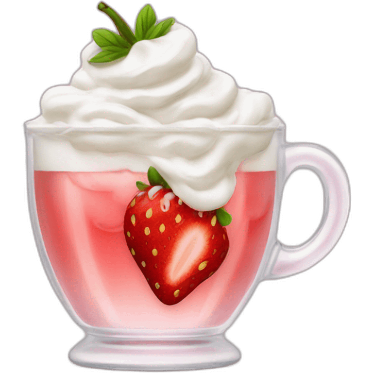 Strawberry tea with whipped cream emoji