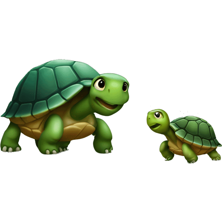 Little Turtle asking big turtle for advic emoji