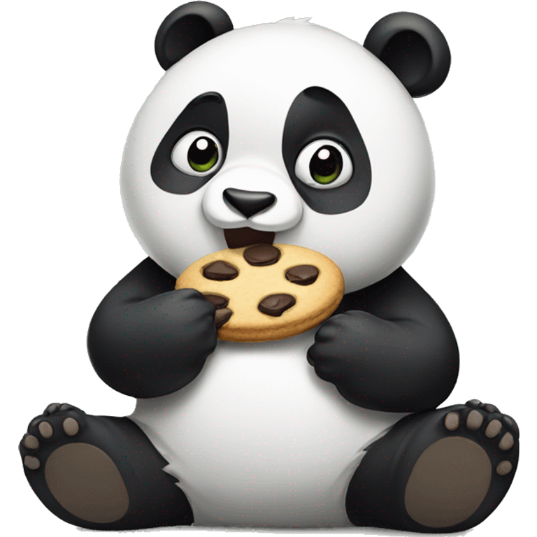 Panda eating cookie emoji