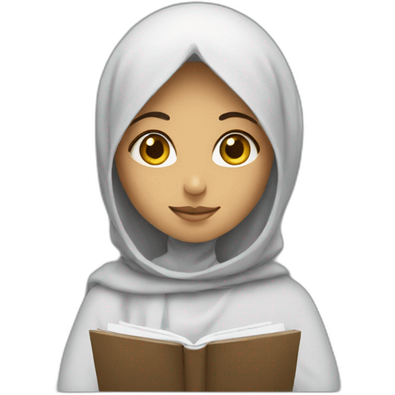 Muslim girl with no face is writing emoji