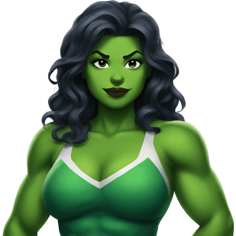 Pretty Curvy She Hulk in love emoji