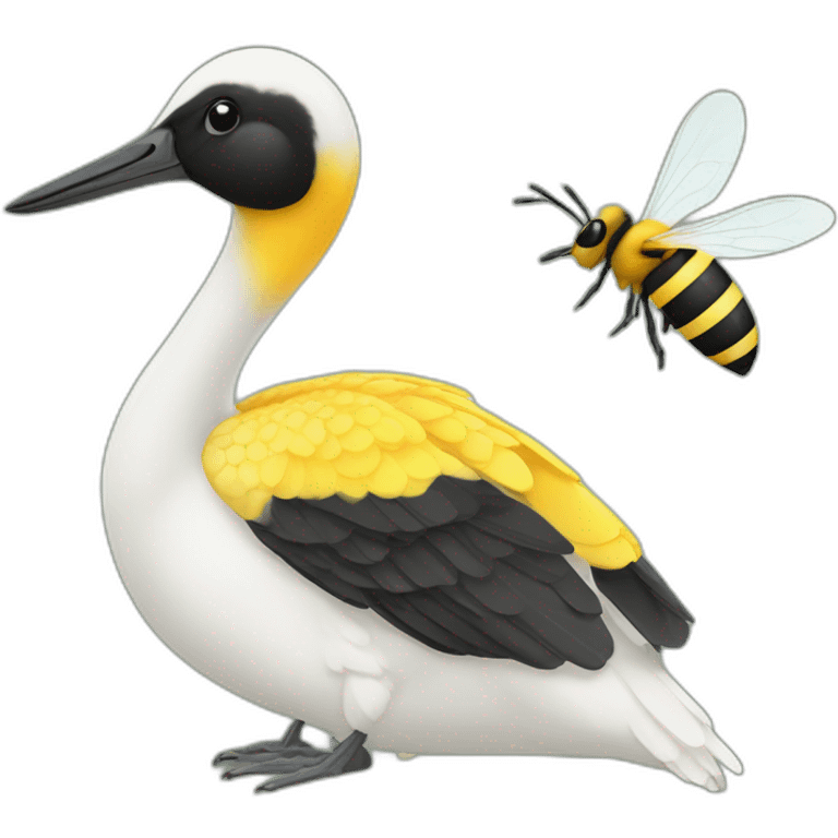 cigogne avec une abeille emoji