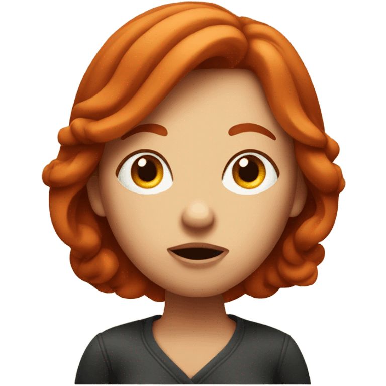 Shrugging red headed woman emoji