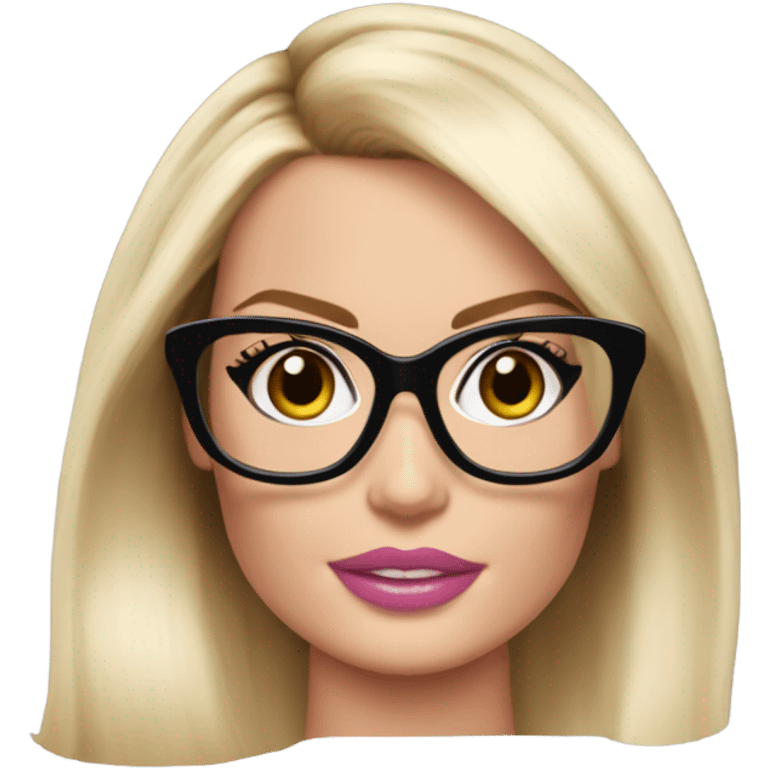 Barbie Margot Robbie wearing black glasses  emoji