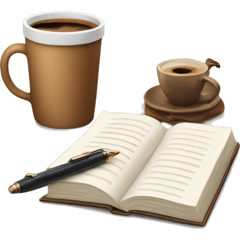 Book with coffee and pen  emoji