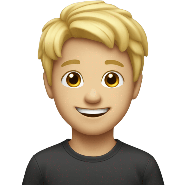 smiling blonde boy meme emoji