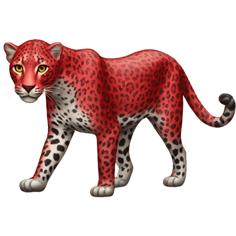 Red leopard on a stroll emoji