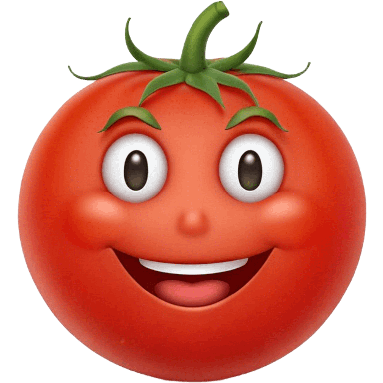 a tomato that is happy and smiling emoji