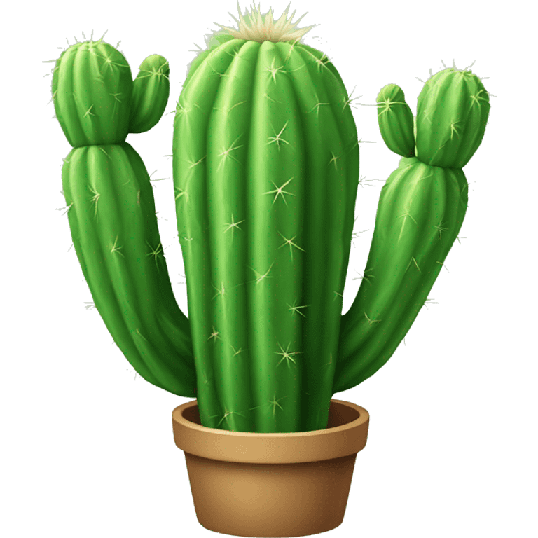 Single realistic Green cactus emoji